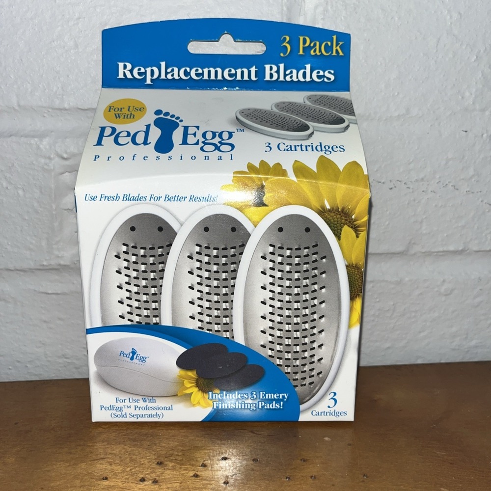 Ped Egg Refill 3 pack Replacement Blades & Emery Pads Foot File Cartridges NEW